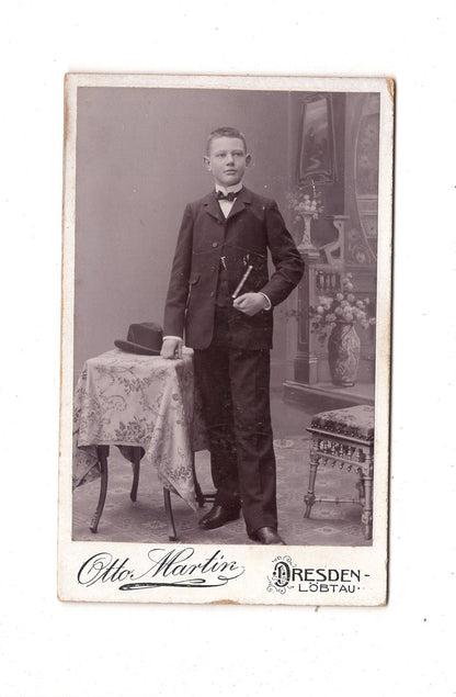 Fotografie Feiner Junge - Dresden-Löbtau 1890er / CDV N1-04