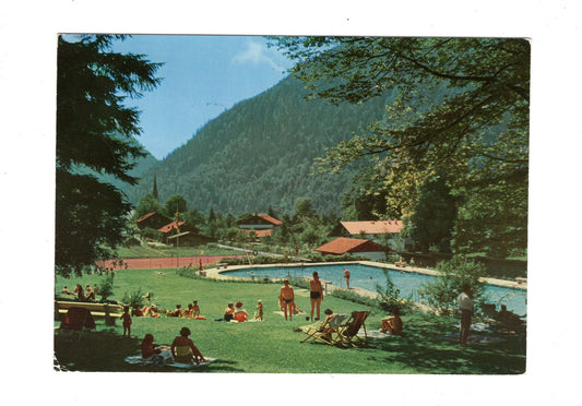 Ansichtskarte Bayrischzell / Oberbayern / Schwimmbad und Tennisplätze