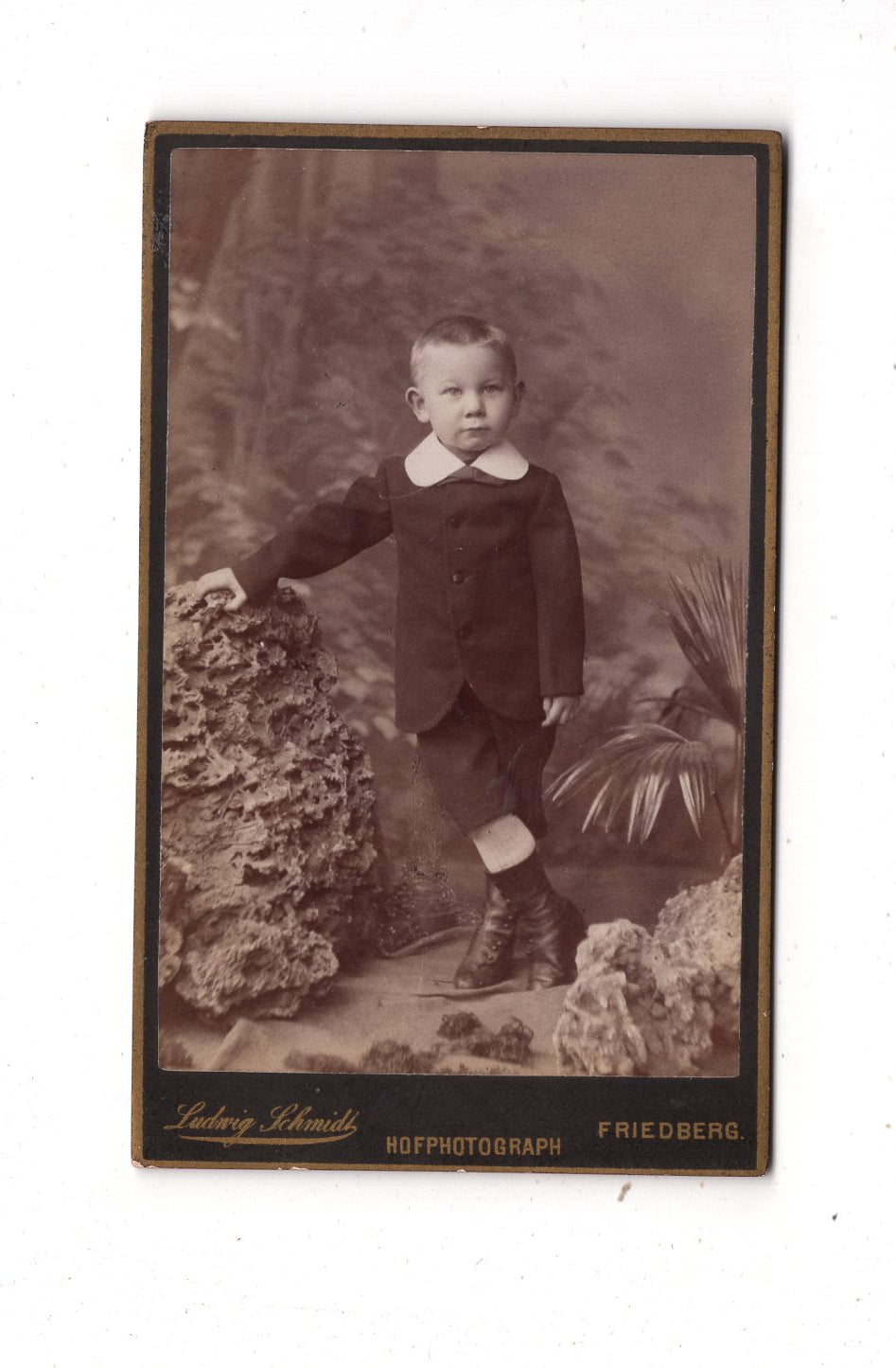 Fotografie Niedlicher kleiner Junge - Friedberg 1880er / CDV M1-21