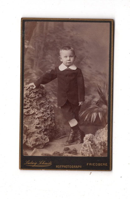 Fotografie Niedlicher kleiner Junge - Friedberg 1880er / CDV M1-21