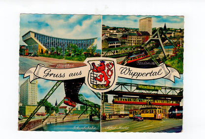 Ansichtskarte Wuppertal / Stadtbad / Schwebebahn +++