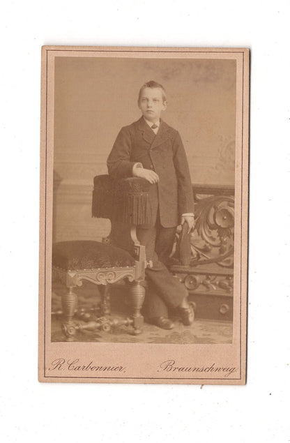 Fotografie Feiner Junge - Braunschweig 1880er / CDV N1-04