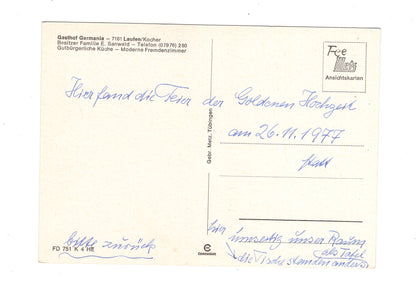 Ansichtskarte Gasthof Germania / Laufen / Kocher