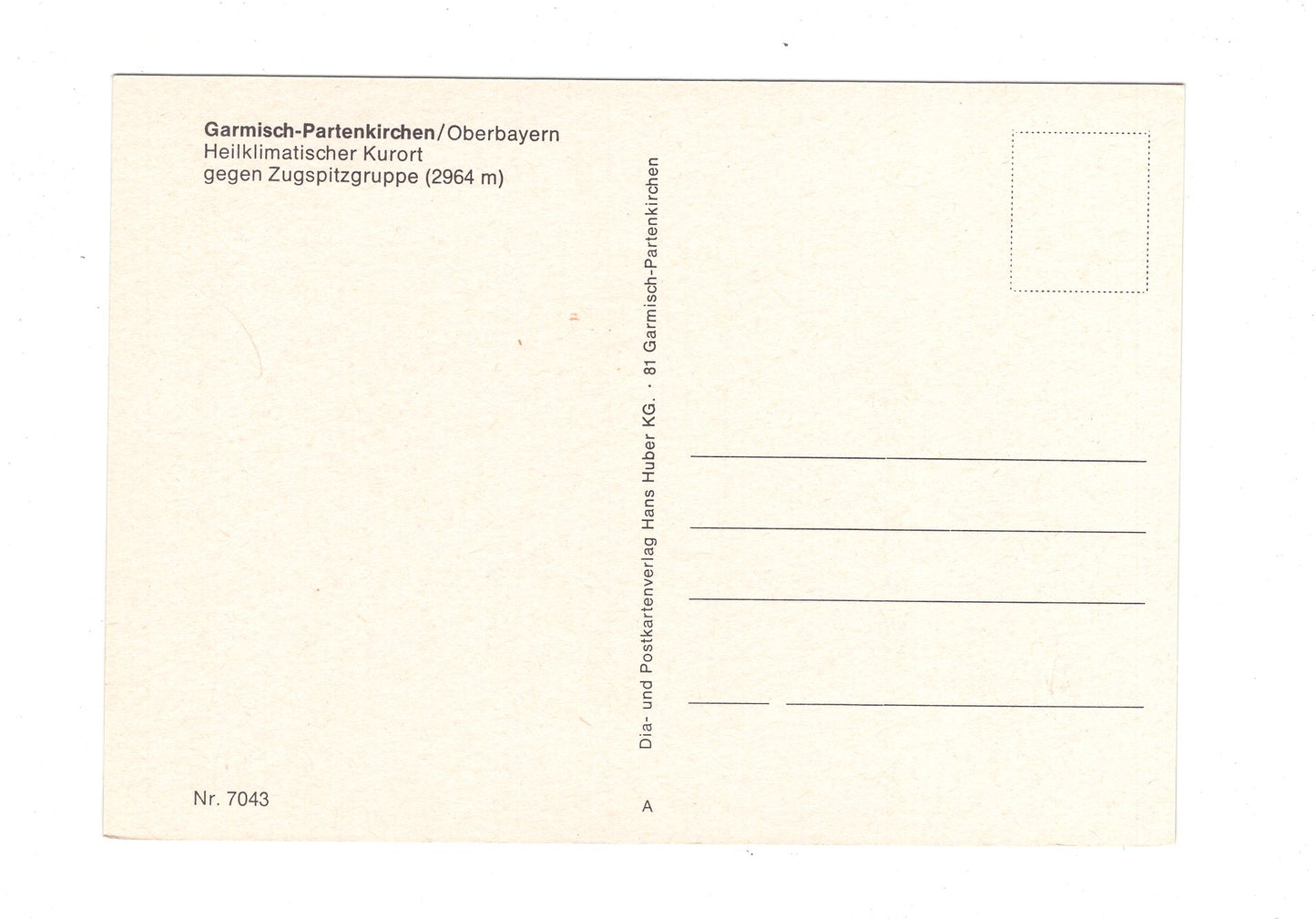 Ansichtskarte Garmisch-Partenkirchen / Oberbayern / gegen Zugspitzgruppe / G1-55