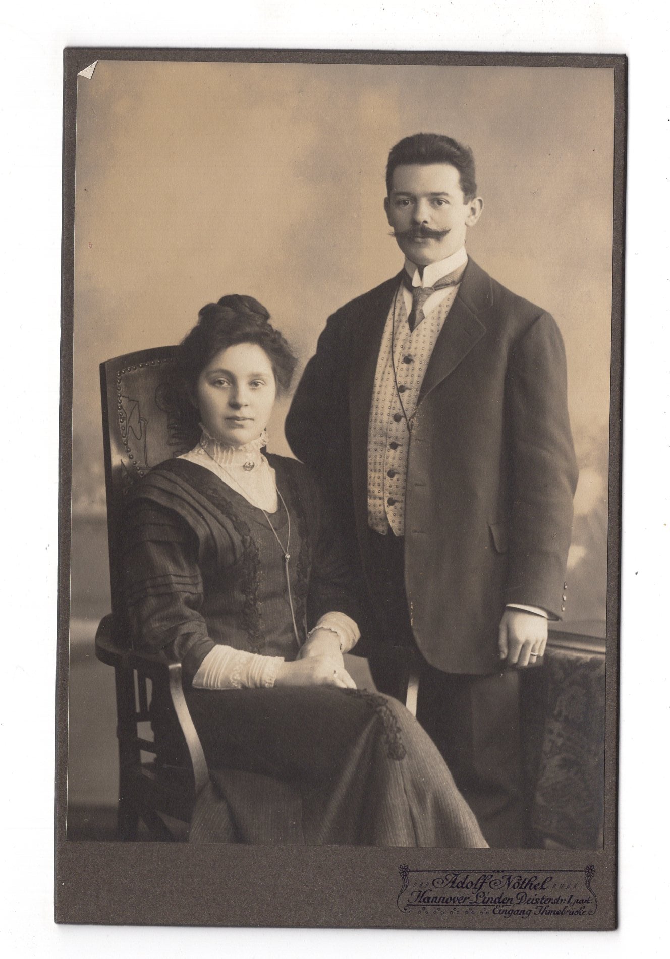 Fotografie Feines Paar - Hannover-Linden um 1910 / CAB X-31