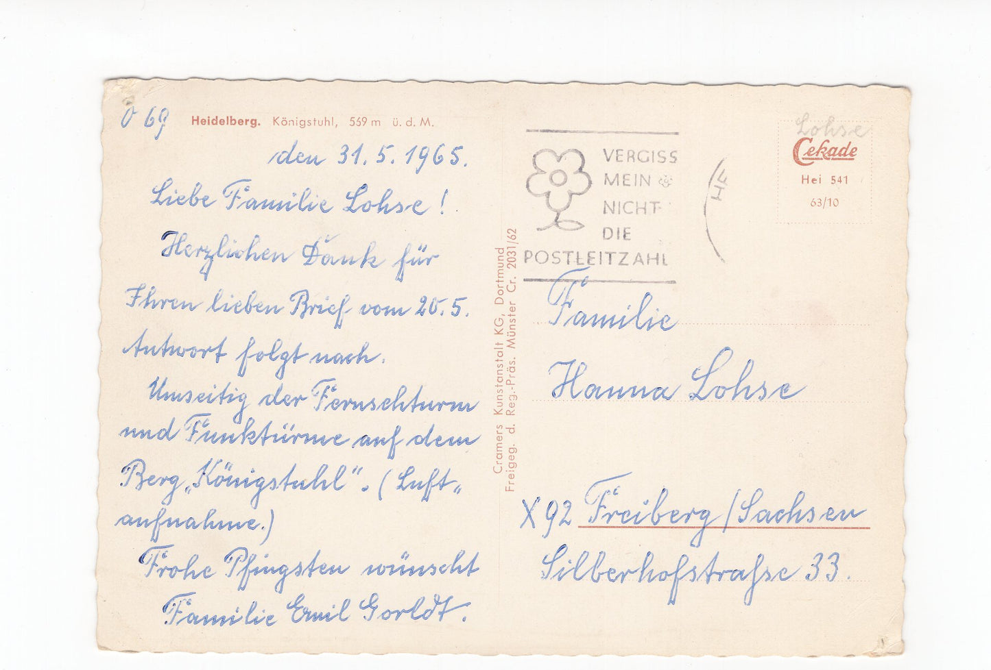 Ansichtskarte Heidelberg am Neckar / Königstuhl