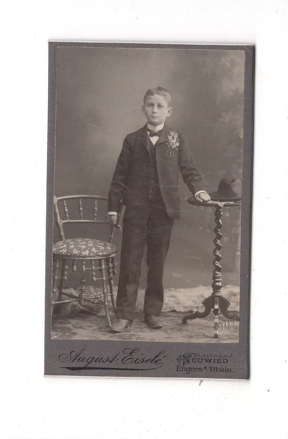 Fotografie Feiner Junge - Neuwied / Engers 1907 / CDV N1-05