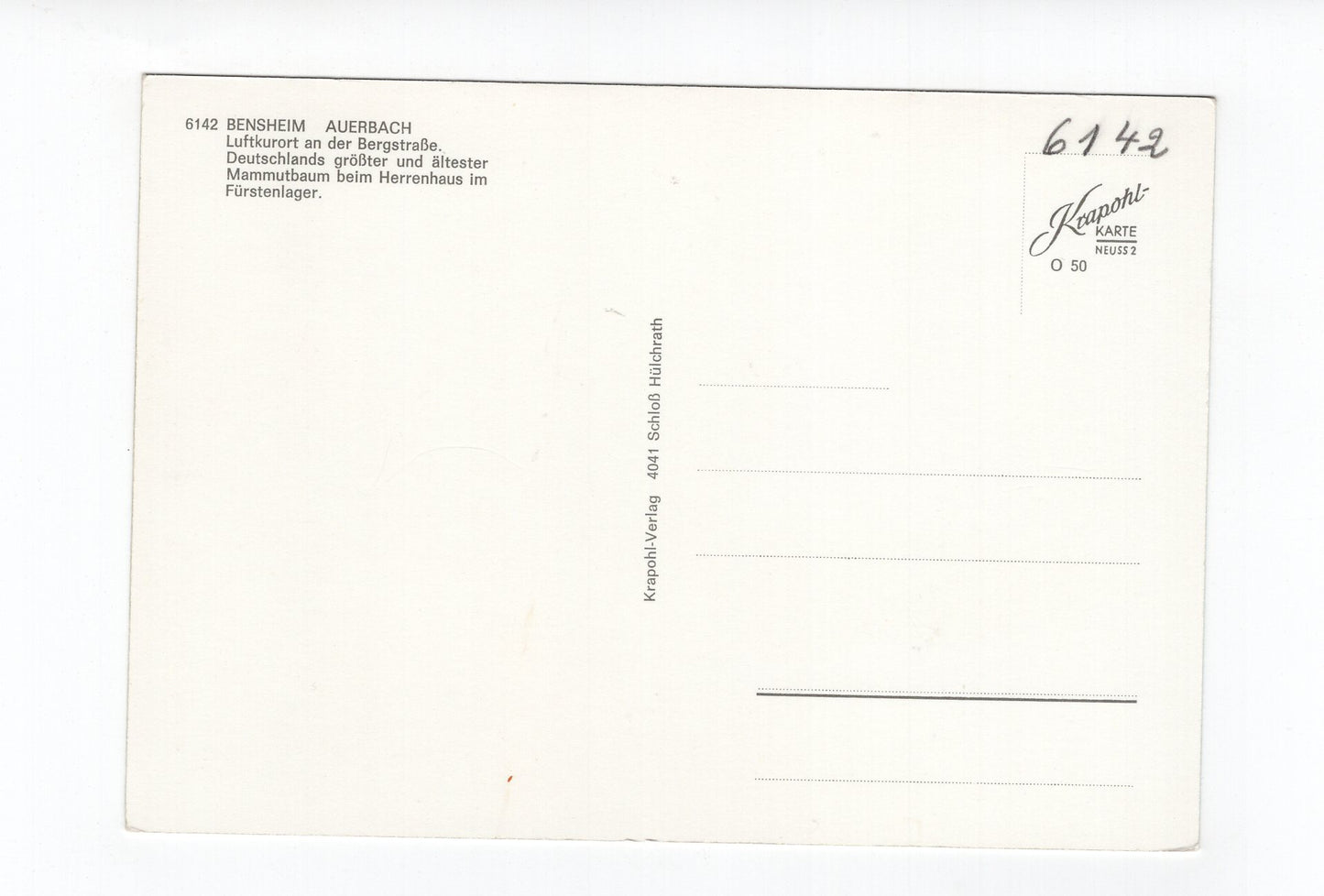 Ansichtskarte Bensheim-Auerbach / Mammutbaum beim Herrenhaus