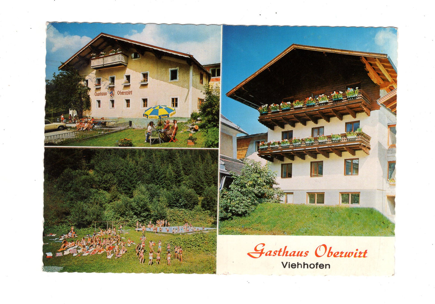 Ansichtskarte Gasthaus Oberwirt / Viehhofen / Salzburger Land / Österreich