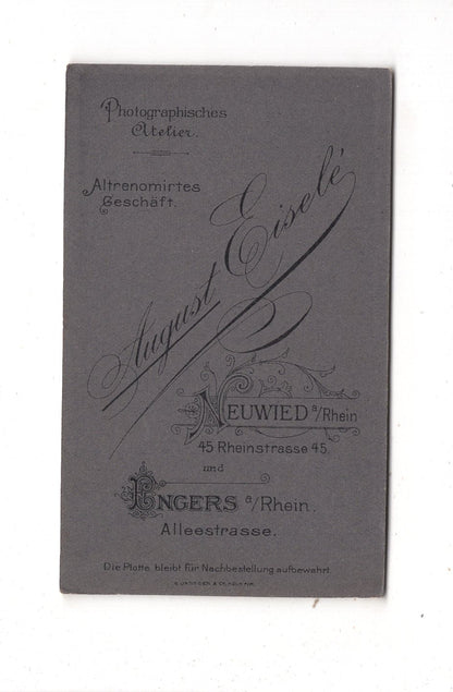 Fotografie Feiner Junge - Neuwied / Engers 1907 / CDV N1-05