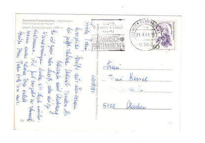 Ansichtskarte Garmisch-Partenkirchen / Oberbayern / gegen Zugspitzgruppe / G1-55