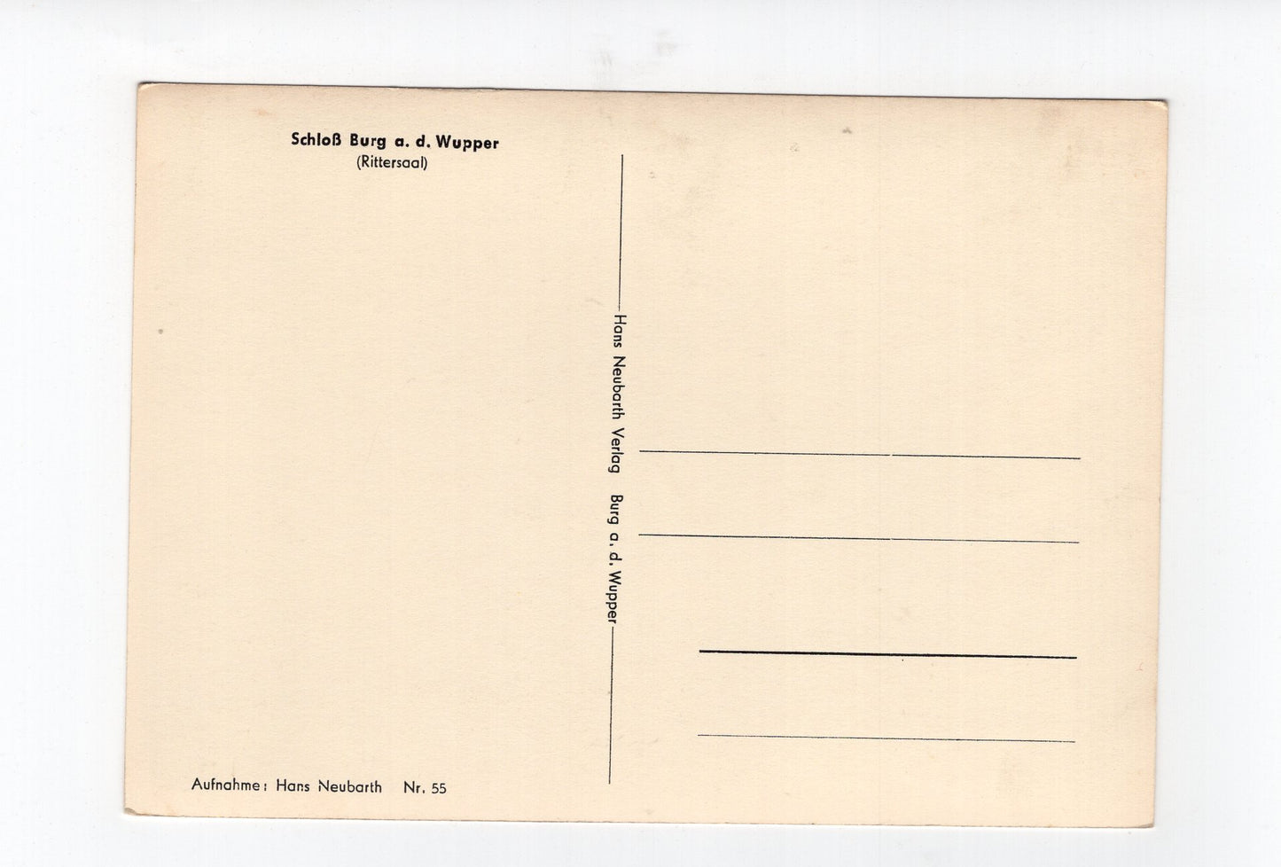 Ansichtskarte Schloss Burg an der Wupper / Rittersaal