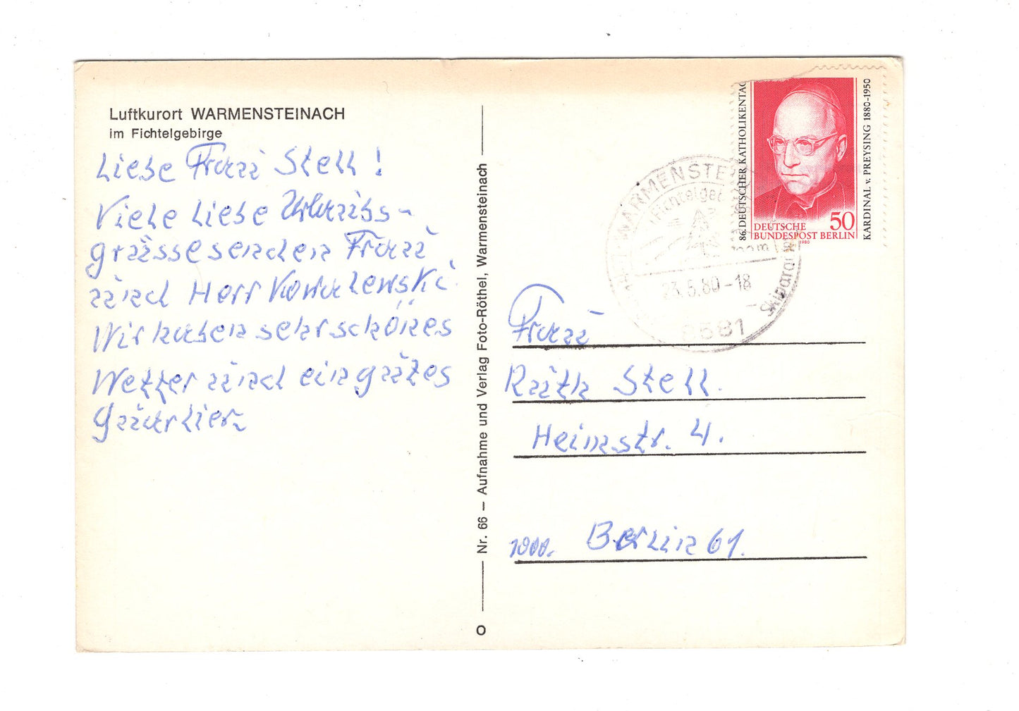 Ansichtskarte Warmensteinach im Fichtelgebirge / H1-68