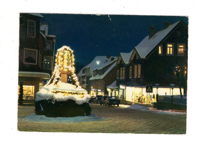 Ansichtskarte Braunlage im Oberharz / Brunnen bei Nacht / J1-62