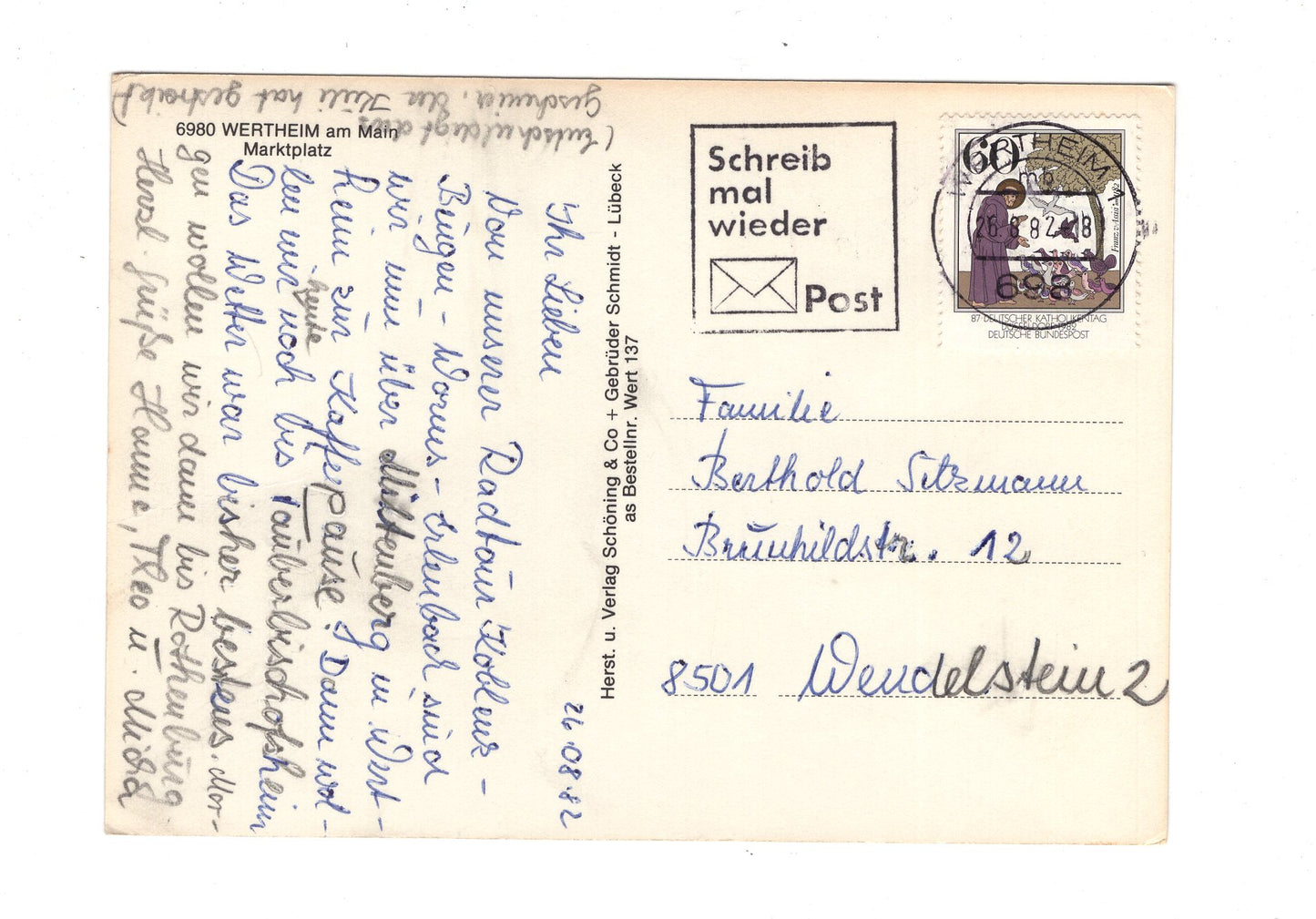 Ansichtskarte Wertheim am Main / Marktplatz