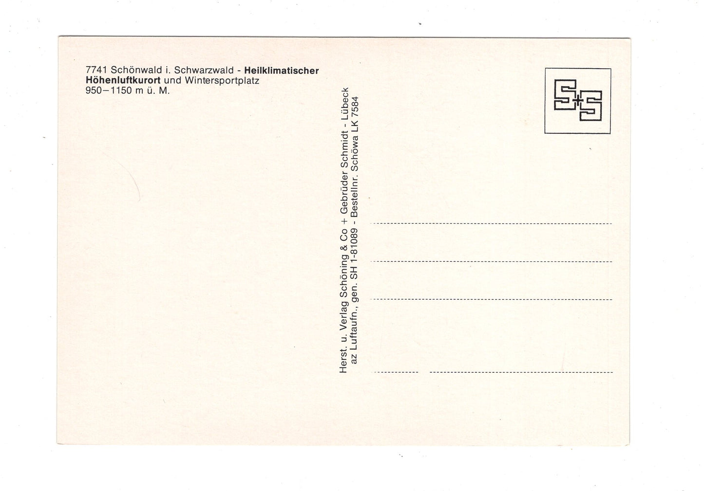 Ansichtskarte Schönwald im Schwarzwald / H1-51