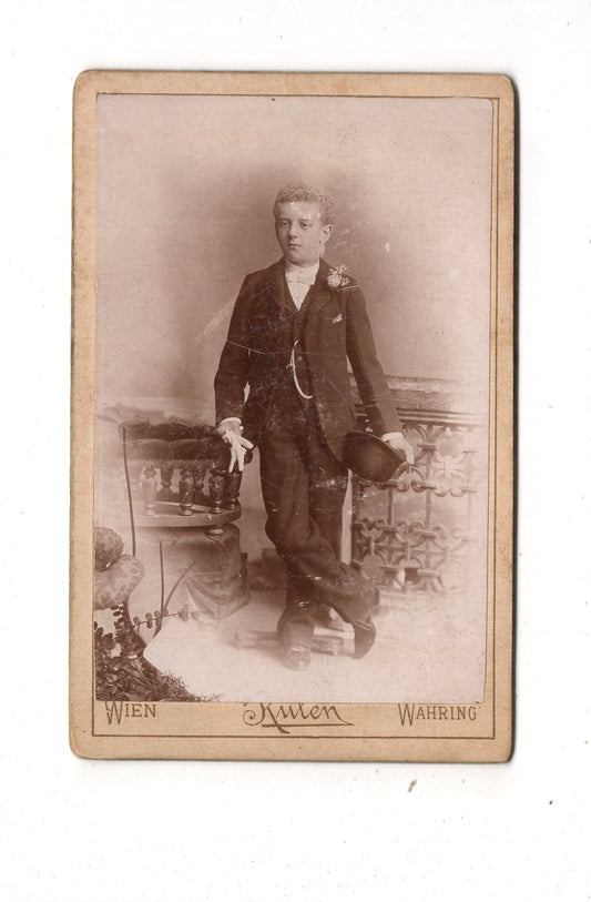 Fotografie Feiner Junge - Wien 1890er / CDV N1-05