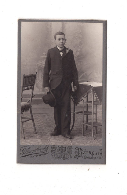 Fotografie Feiner Junge - Bayreuth 1900er / CDV N1-05