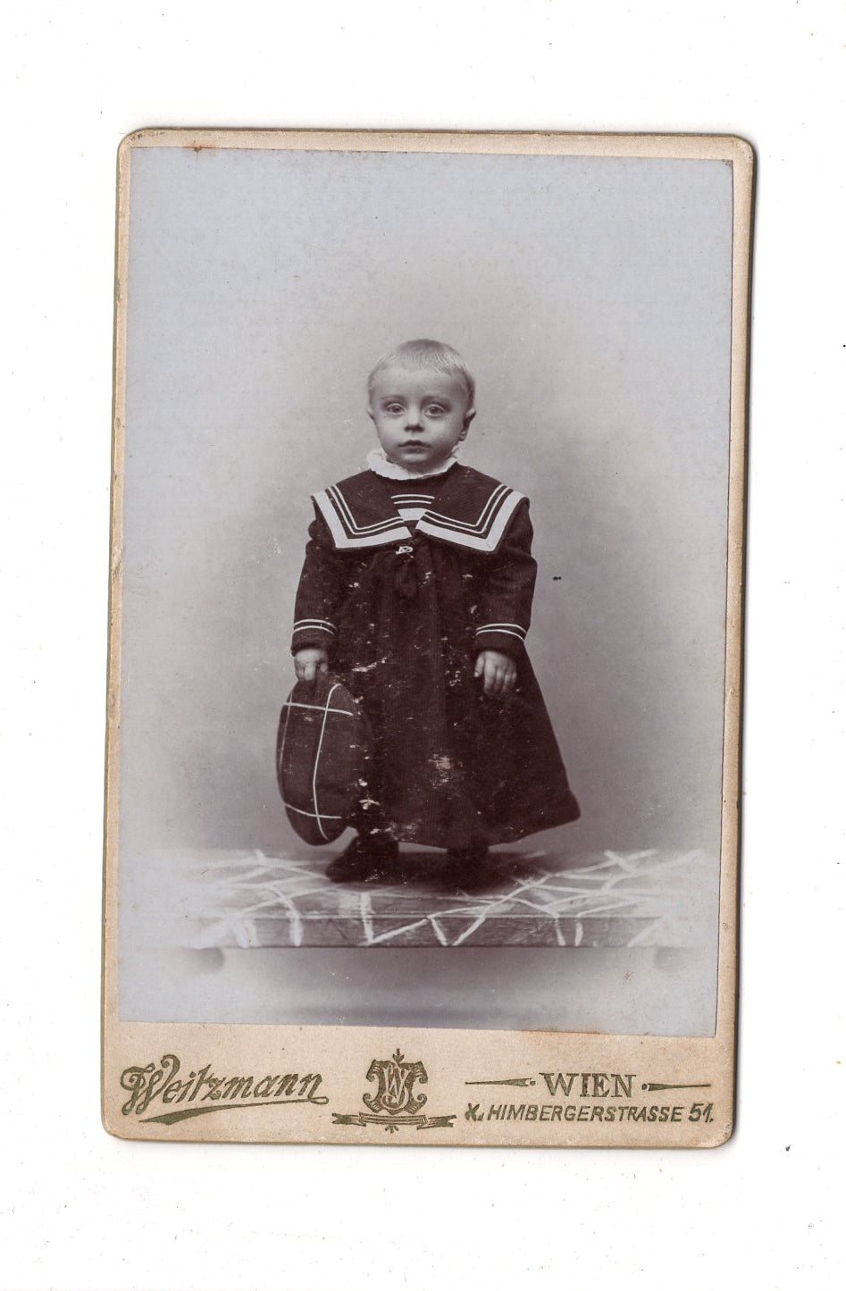 Fotografie Niedlicher kleiner Junge - Wien 1901 / CDV M1-22