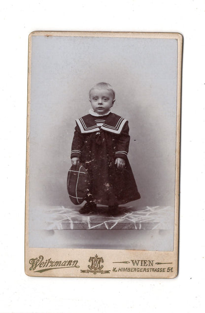 Fotografie Niedlicher kleiner Junge - Wien 1901 / CDV M1-22