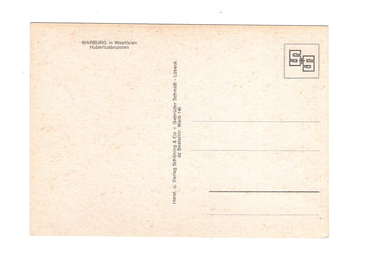 Ansichtskarte Warburg in Westfalen / Hubertusbrunnen / H1-68