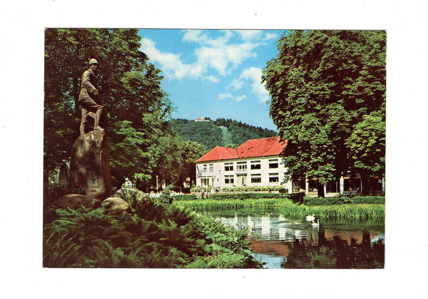 Ansichtskarte Bad Lauterberg / Harz / Kurpark mit Kurhaus und Hausberg