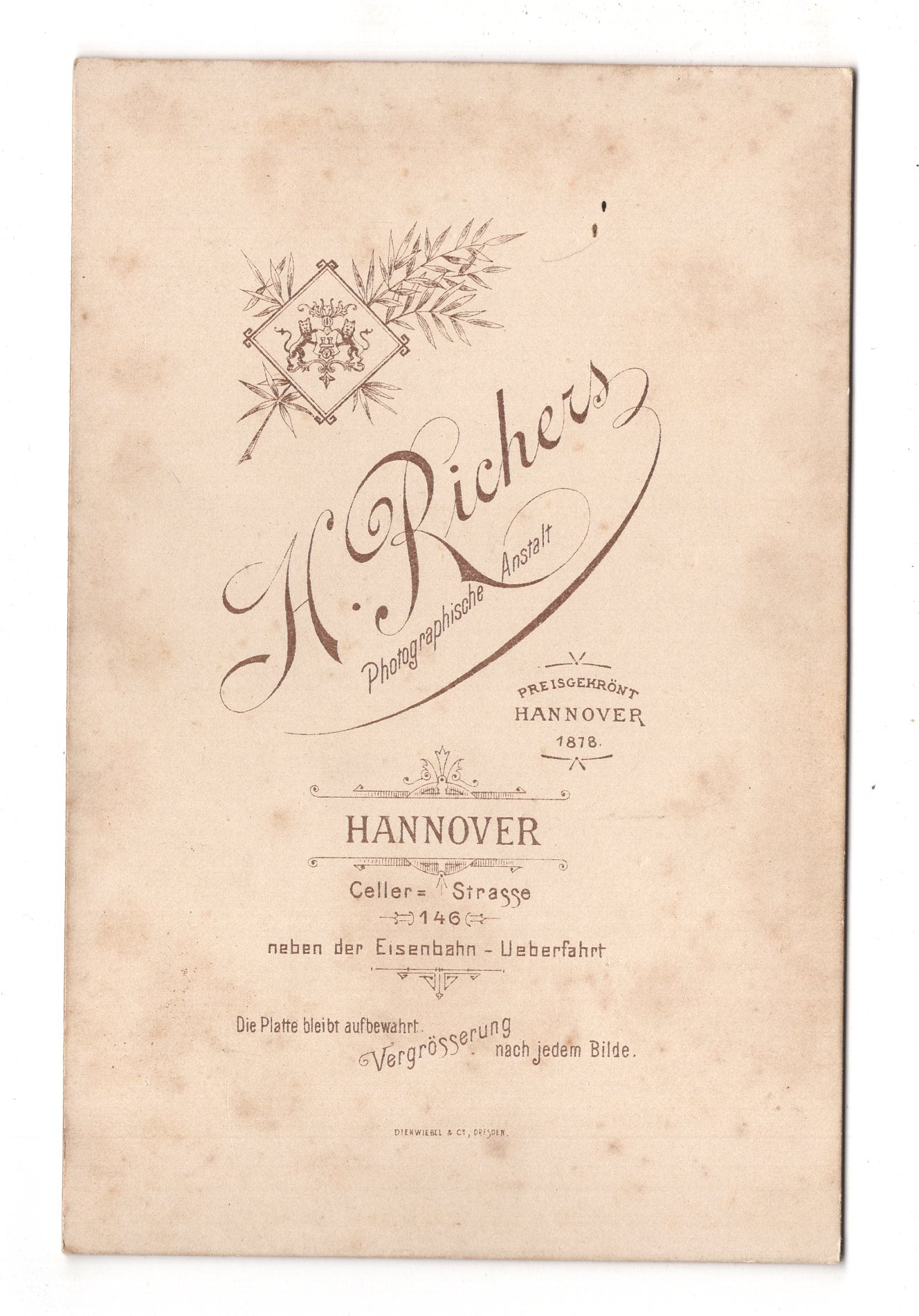 Fotografie Feines Paar - Hannover um 1890 / CAB X-31