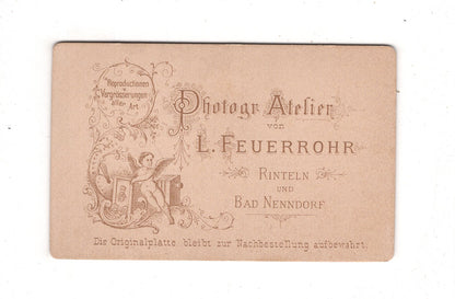 Fotografie Niedlicher kleiner Junge - Rinteln / Bad Nenndorf 1880er / CDV M1-22