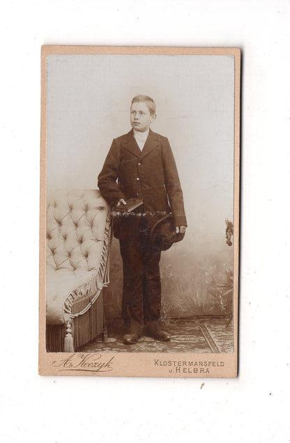 Fotografie Feiner Junge - Klostermansfeld & Helbra 1890er / CDV N1-05