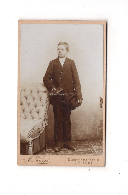 Fotografie Feiner Junge - Klostermansfeld & Helbra 1890er / CDV N1-05