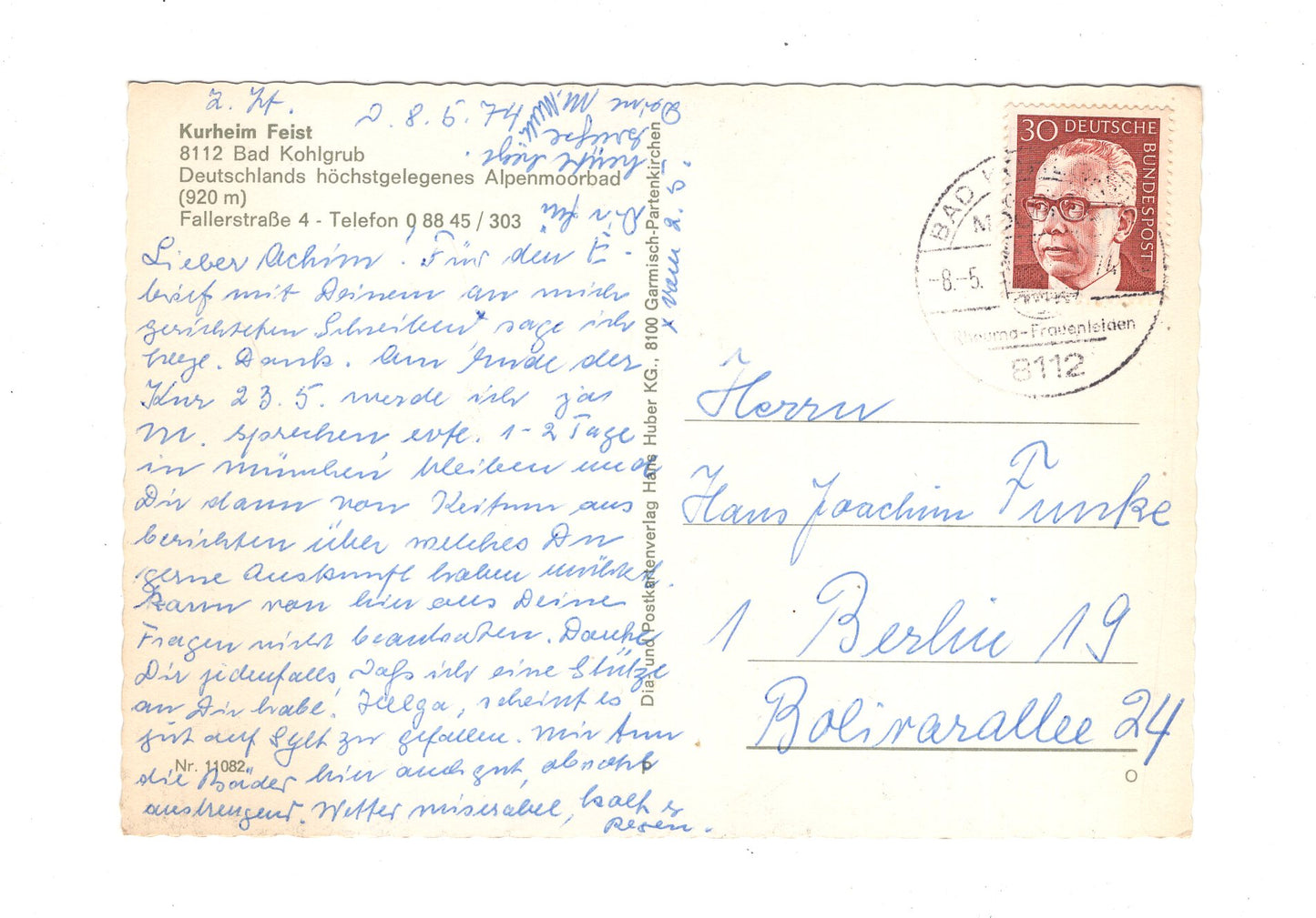 Ansichtskarte Bad Kohlgrub / Oberbayern / Kurheim Feist