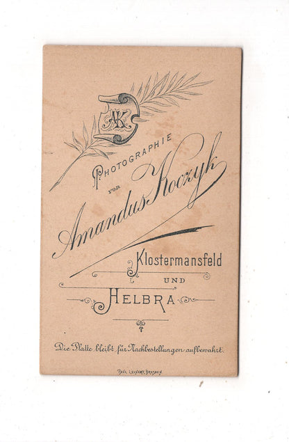 Fotografie Feiner Junge - Klostermansfeld & Helbra 1890er / CDV N1-05