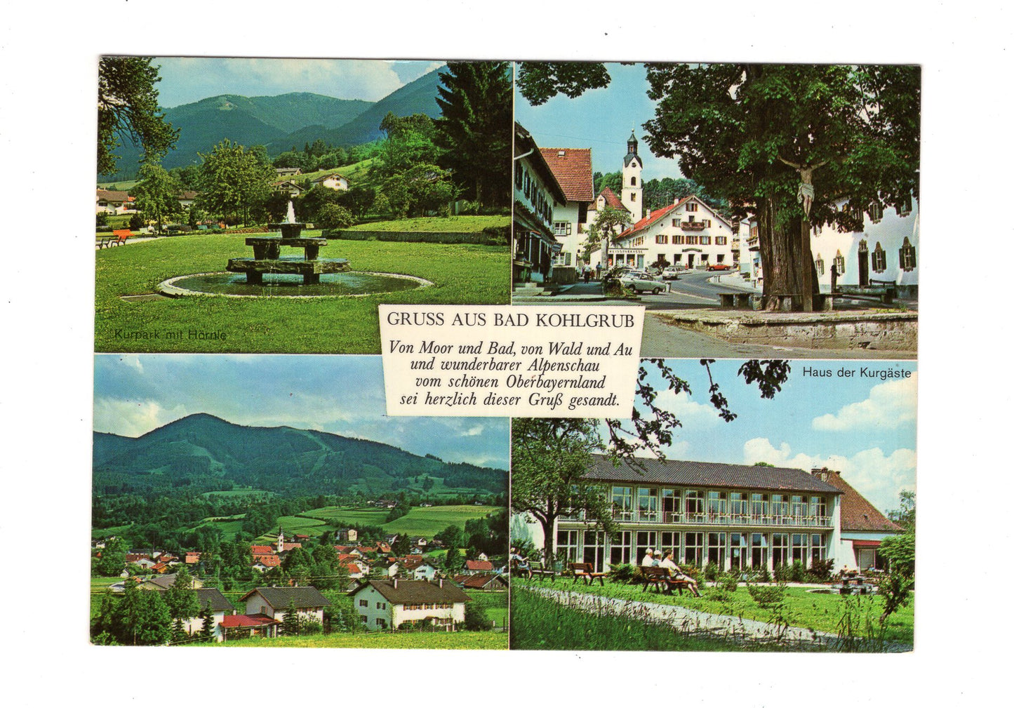 Ansichtskarte Bad Kohlgrub / Oberbayern / Kurpark mit Hörnle +++