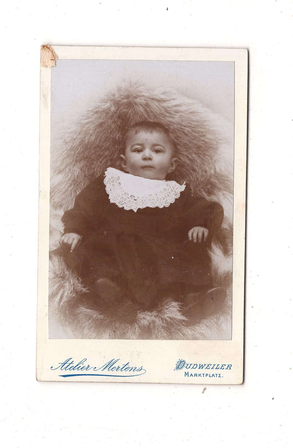 Fotografie Niedlicher kleiner Junge - Dudweiler 1890er / CDV M1-22