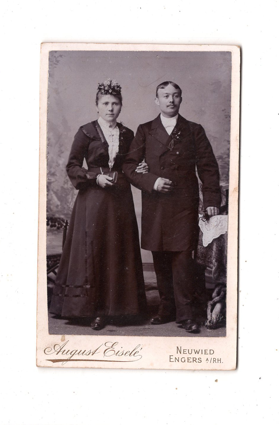 Fotografie Schönes Hochzeitsbild - Neuwied / Engers um 1900