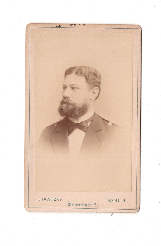 Fotografie Soldat / Marine / mit Widmung - Berlin um 1890 / CDV M1-02