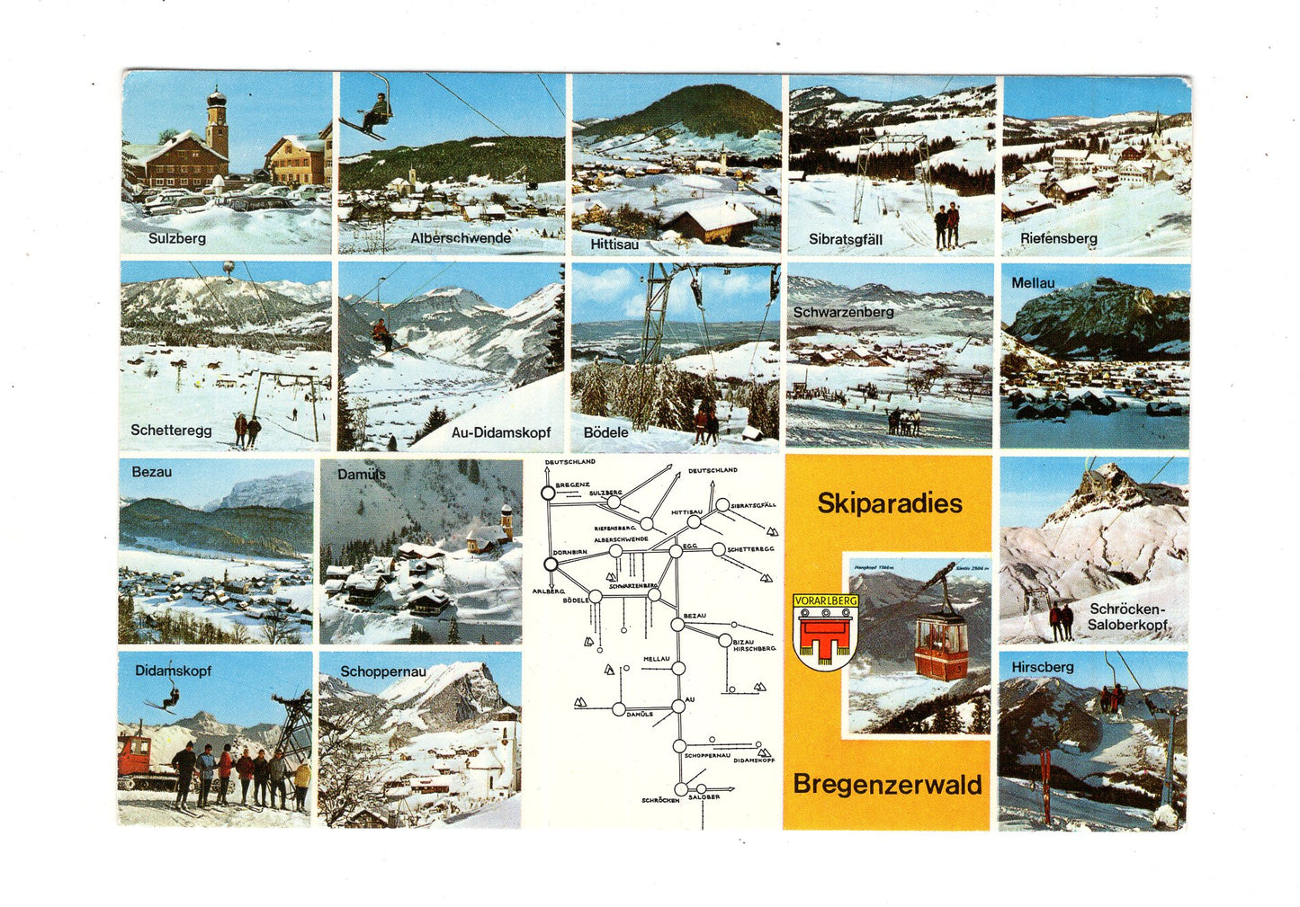 Ansichtskarte Skiparadies Bregenzerwald / Österreich