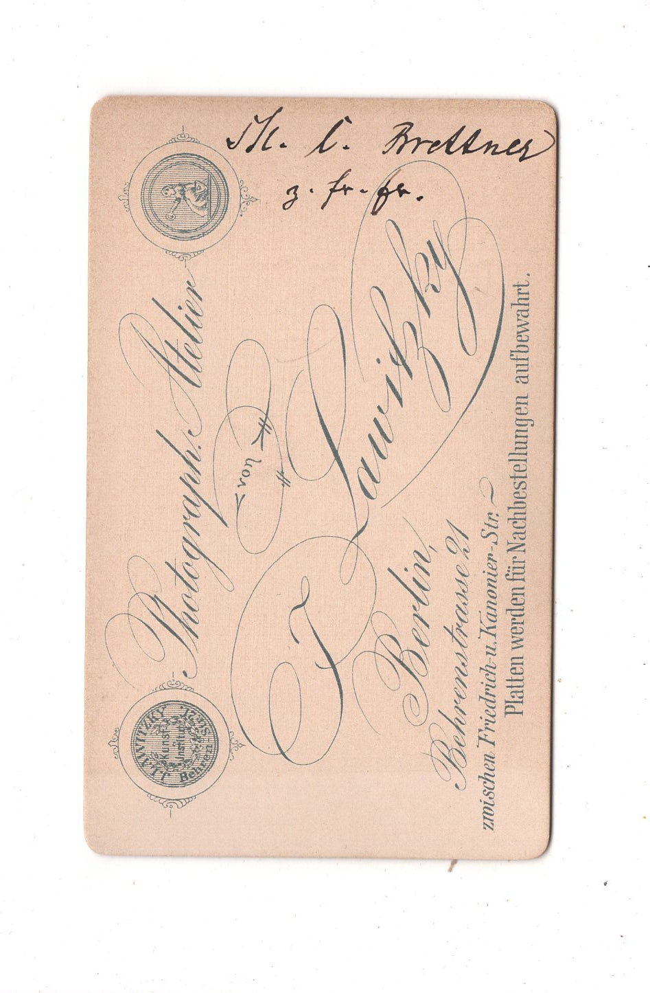 Fotografie Soldat / Marine / mit Widmung - Berlin um 1890 / CDV M1-02