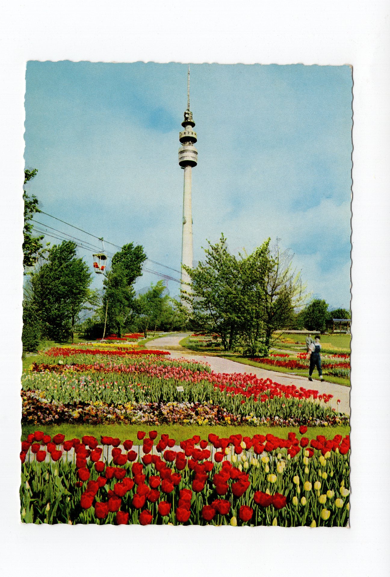 Ansichtskarte Bundesgartenschau Dortmund 1959 / vor dem Fernsehturm