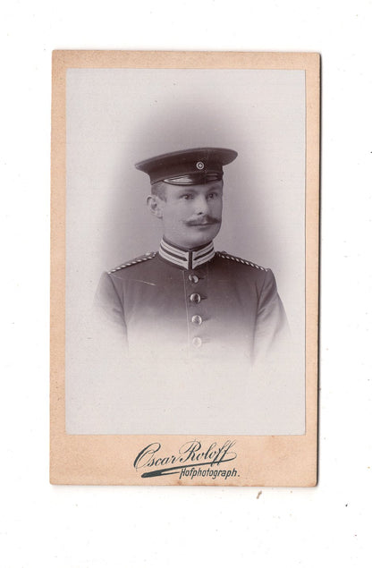 Fotografie Soldat mit Widmung - Berlin 1895 / CDV M1-02