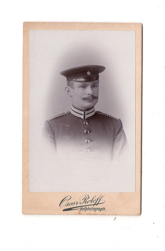 Fotografie Soldat mit Widmung - Berlin 1895 / CDV M1-02