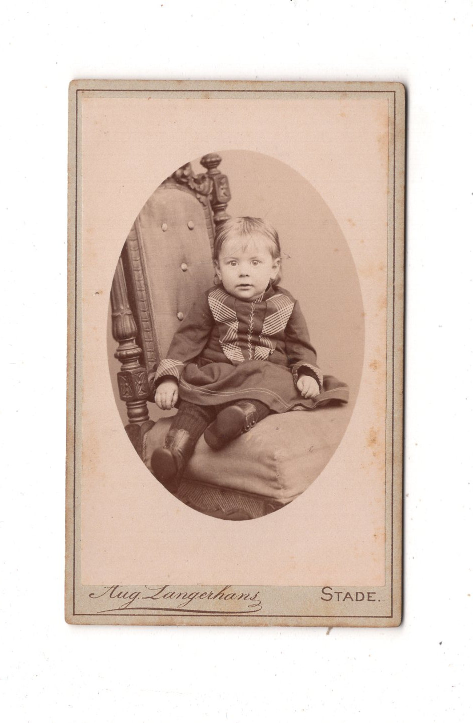 Fotografie Niedlicher kleiner Junge - Stade 1880er / CDV M1-22