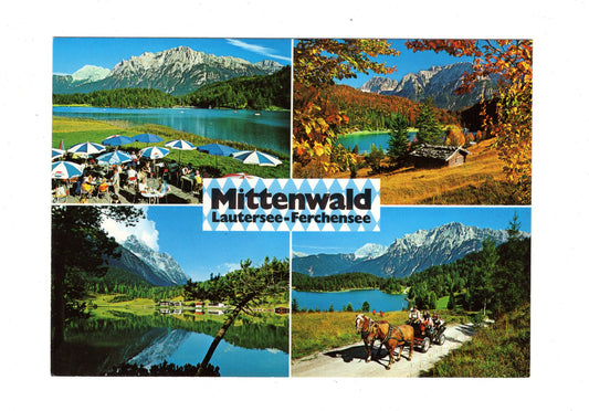 Ansichtskarte Mittenwald / Oberbayern / Lautersee-Ferchensee / G1-55