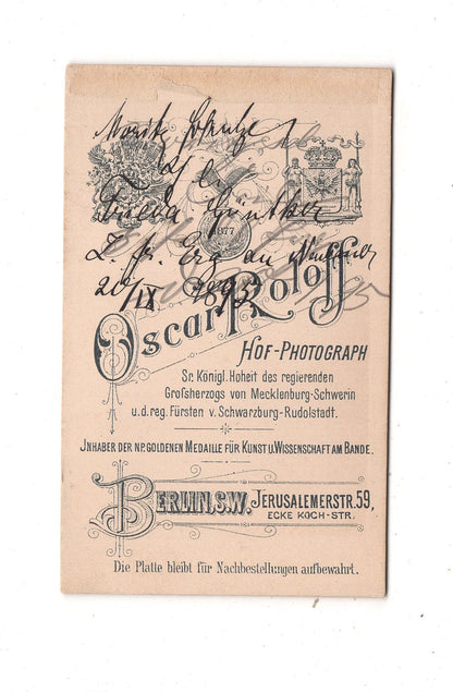 Fotografie Soldat mit Widmung - Berlin 1895 / CDV M1-02