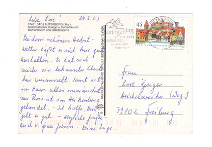 Ansichtskarte Bad Lauterberg / Harz / Bismarckturm und Odertalsperre