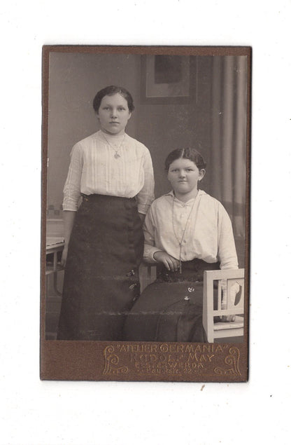 Fotografie Feine junge Mädchen - Elsterwerda um 1910 / CDV E1-34