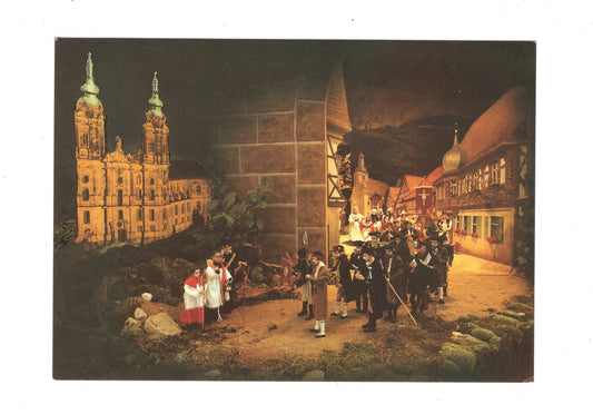 Ansichtskarte Wallfahrt nach Vierzehnheiligen / Krippenfiguren der Basilika
