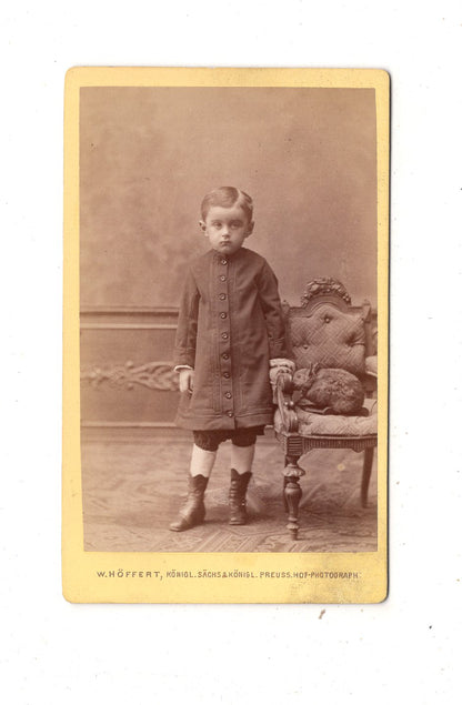 Fotografie Niedlicher kleiner Junge - Dresden / Leipzig +++ 1874 / CDV M1-22