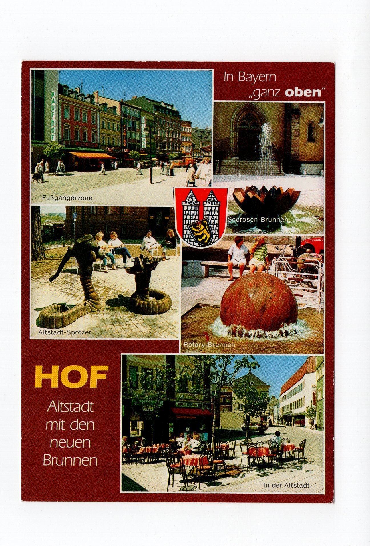 Ansichtskarte Hof / Bayern / Altstadt mit den neuen Brunnen