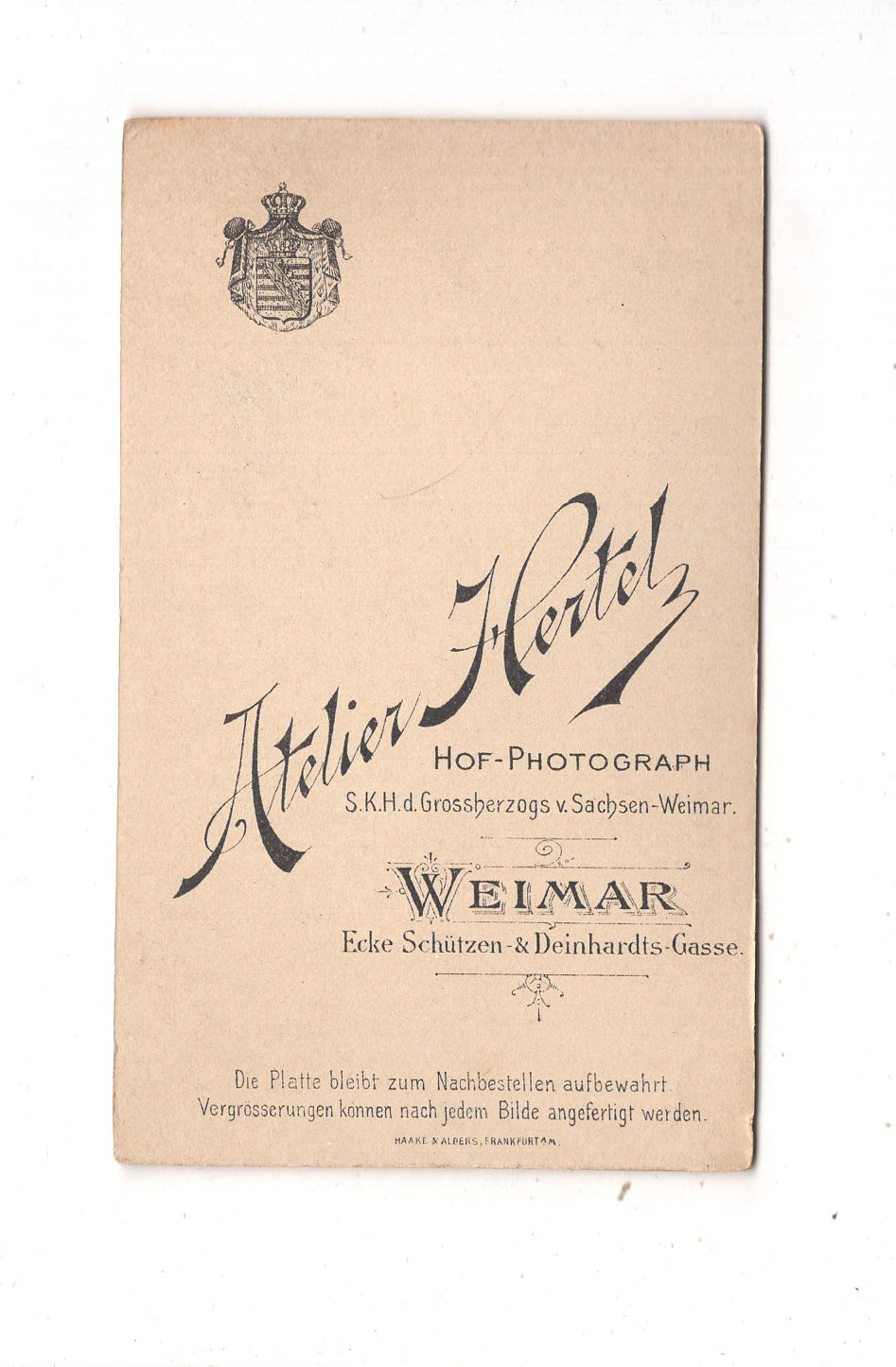 Fotografie Soldat - Weimar 1890er / CDV M1-02